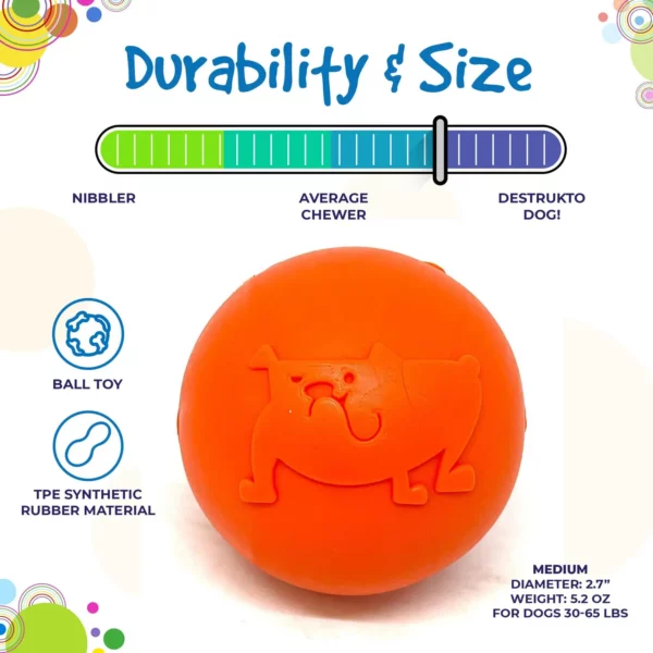 Smile Ball Durable Synthetic Rubber Chew and Retrieving Ball - Image 4